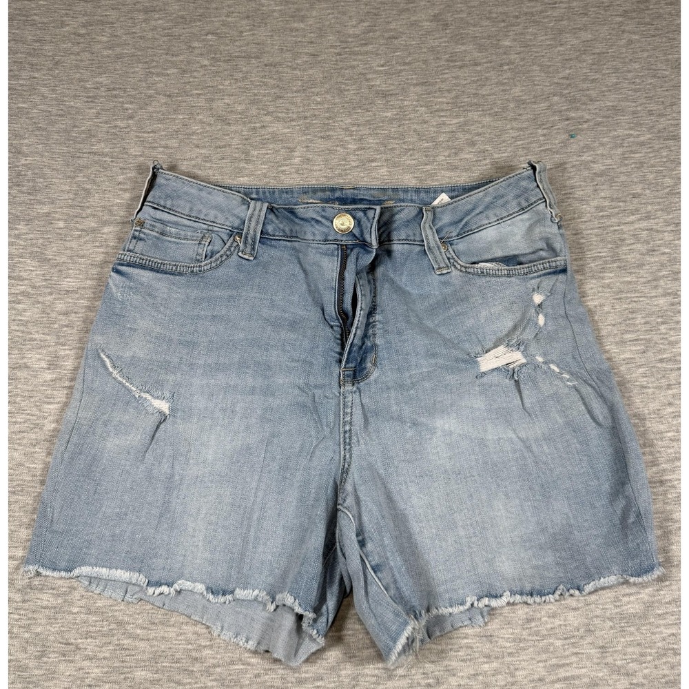 Seven7 Shorts Womens 16 Light Wash Blue Denim Distressed Cutoff Raw Hem‎ Casual
